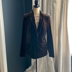 INC International Concepts Brown Velvet Single Button Blazer Size Small